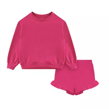 Комплект из свитшота укороченного и шорт (6-7 Фуксия) LOLOCLO