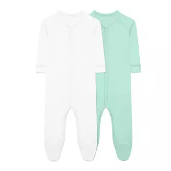 Комплект комбинезонов (6-9м Мятный/Молочный) LOLOCLO