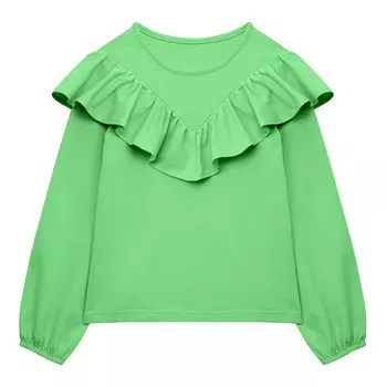 Лонгслив с рюшем (8-9 Лаймовый) LOLOCLO