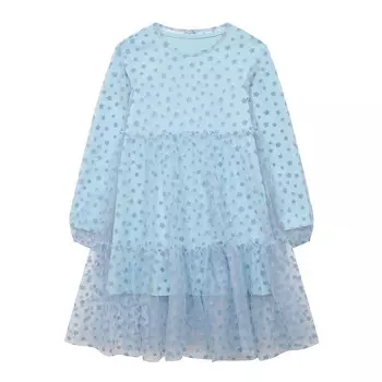 Платье нарядное из фатина (8-9 Голубой) LOLOCLO