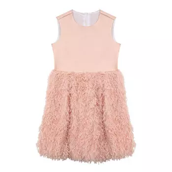 Платье нарядное с перьями (2-3 Пудровый) LOLOCLO