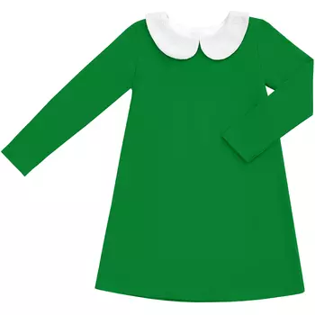 Платье с воротничком из шитья (10-11 Зеленый) LOLOCLO