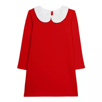 Платье с воротничком из шитья (2-3 Красный) LOLOCLO
