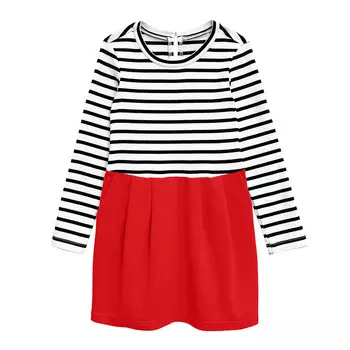 Платье со складками в полоску (4-5 Красный) LOLOCLO