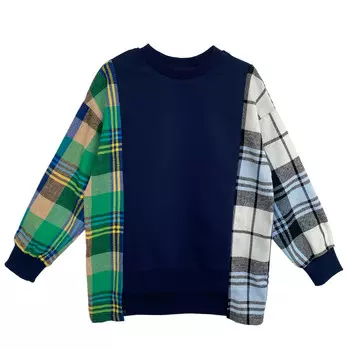 Свитшот с клетчатыми штучками (3 Темно-синий) LOLOCLO