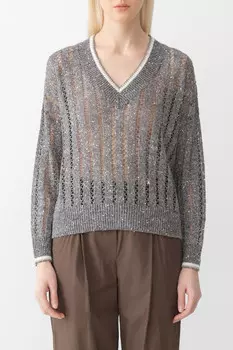 Джемпер Brunello Cucinelli Модель Dazzling Ribbed Net