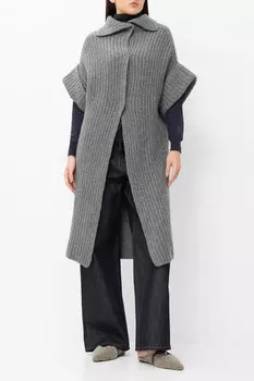 Кардиган Kiton Из Кашемира И Шелка Серый