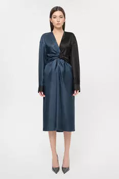 Платье Bottega Veneta С Дизайнерской Драпировкой Синий