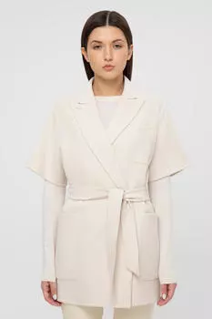 Полупальто Max Mara Из Кашемировой И Шерстяной Ткани