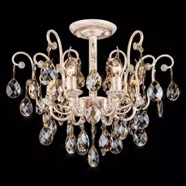 Потолочная люстра Eurosvet белый с золотом/ тонированный хрусталь Strotskis 10022/6