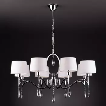 10093/8 хром/прозрачный хрусталь Strotskis Подвесная люстра ЕВРОСВЕТ Madera