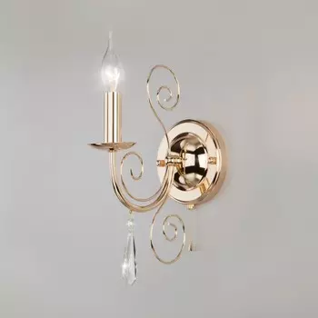 10094/1 золото/прозрачный хрусталь Strotskis Бра классическое с хрусталем Eurosvet Wispa