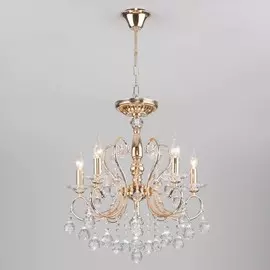 10096/5 золото/прозрачный хрусталь Strotskis Люстра с двойным креплением Eurosvet Collana