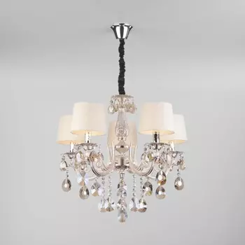 10098/5 серебро/тонированный хрусталь Strotskis Подвесная люстра Eurosvet Argenta a043828