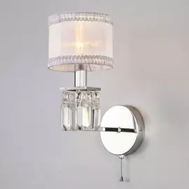 10099/1 хром/прозрачный хрусталь Strotskis Бра настенное с выключателем Eurosvet Zaffiro a044198