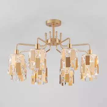 10101/8 перламутровое золото/прозрачный хрусталь Strotskis Потолочная люстра Eurosvet Scoppio a044472