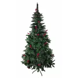 1058896 Ель новогодняя искусственная Christmas (6056-3) 2.1 м с шишками и рябиной