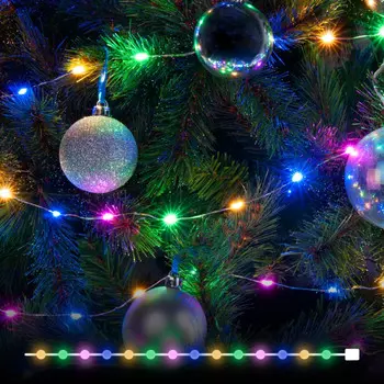 10м. Гирлянда нить Роса RGB Eurosvet 230V 400-009 (a060414)