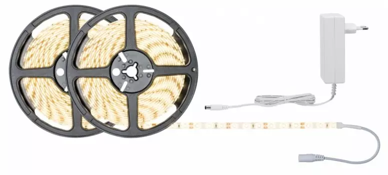 10м. Светодиодная лента теплого цвета 3000K, 22W, 12V, 60LED/m, IP20 Paulmann SimpLED Stripe Set 78974
