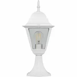 Светильник садово-парковый Feron 4104/PL4104 четырехгранный на постамент 60W E27 230V, белый 11019