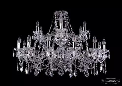 1413/12+6/360/2d/Ni/Leafs Подвесная люстра Bohemia Ivele Crystal