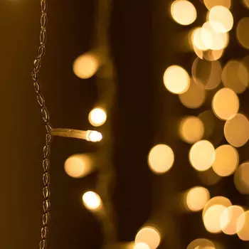 1,5*1,5м. Гирлянда занавес теплый свет Ardecoled 230V ARD-Curtain-Home-1500X1500-Clear-144Led Warm (24830)