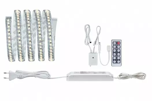 1.5м Комплект светодиодной ленты теплого цвета 2700К, 20W, 24V с ДУ Paulmann MaxLED Basiss 70800