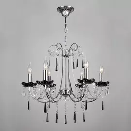 2026/6 хром/черный хрусталь Strotskis хром/черный хрусталь Strotskis Подвесная люстра Eurosvet Каталония 38265