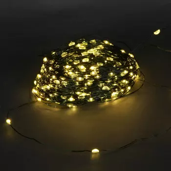 20м. Гирлянда теплый свет, "Роса", 200LED, тёмно-зелёный провод, с контроллером A-962 WW Sneha (1426763)