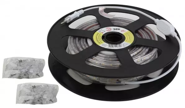 20м. Светодиодная лента теплого цвета 2835, 2700К, 4,8W, 220V, 60LED/m, IP67 Эра - LS2835-4,8-60-220-2700К-IP67-20m (Б0043094)