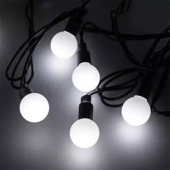 20м. Уличная гирлянда шарики холодный свет Ardecoled 230V ARD-Ball-Classic-D23-20000-Black-160Led White (25630)