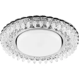 Светильник встраиваемый с белой LED подсветкой Feron CD4027 потолочный GX53 без лампы прозрачный 29541