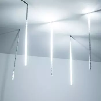 2*0,5м. Уличная гирлянда тающие сосульки холодный свет Ardecoled 230V ARD-Icefall-Classic-D12-500-5Pcs-Clear-72Led-Live White (26049)