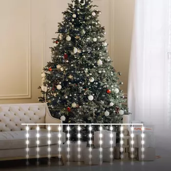 2*2,6м. Гирлянда занавес Роса холодный свет Eurosvet 230V 200-006 (a060424)