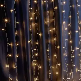 2*2м. Светодиодная гирлянда занавес теплого цвета 2700К 12W 230V 240LED/m IP44 Feron CL20 32336
