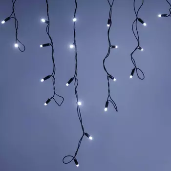 2,4*0,6м. Уличная гирлянда бахрома холодный свет Ardecoled 230V ARD-Edge-Classic-2400X600-Black-88Led-Flash White (26012)