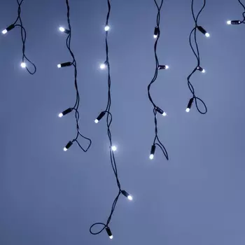 2,4*0,6м. Уличная гирлянда бахрома холодный свет Ardecoled ARD-Edge-Classic-2400x600-Black-88LED-Milk-STD White (34104)