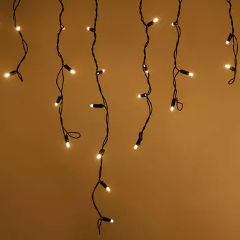 2,4*0,6м. Уличная гирлянда бахрома Ardecoled 230V ARD-Edge-Classic-2400X600-Black-88Led-Flash Warm (26014)