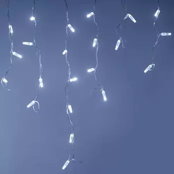 2,4*0,6м. Уличная гирлянда бахрома холодный свет Ardecoled ARD-Edge-Classic-2400x600-Clear-88LED-Milk-Flash White (34124)