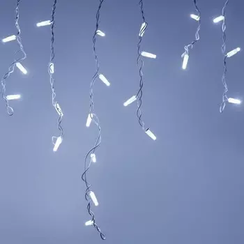 2,4*0,6м. Уличная гирлянда бахрома холодный свет Ardecoled ARD-Edge-Classic-2400x600-White-88LED-Milk-Flash White (34123)