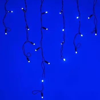 2,4*0,6м. Уличная гирлянда бахрома синий свет Ardecoled 230V ARD-Edge-Classic-2400X600-Black-88Led-Flash Blue (26010)