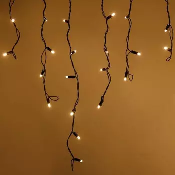 2,4*0,6м. Уличная гирлянда бахрома теплый свет Ardecoled ARD-Edge-Classic-2400x600-Black-88LED-Milk-STD Warm 034107