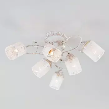 30053/6Потолочная люстра Eurosvet белый с золотом