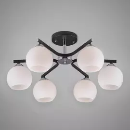 30145/6 хром/венге хром/венге Потолочная люстра со стеклянными плафонами Eurosvet Blasco