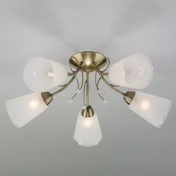 30150/5 античная бронза античная бронза Потолочная люстра со стеклянными плафонами Eurosvet Patrice