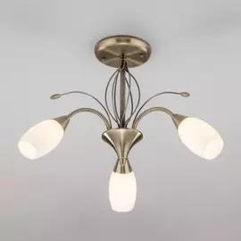 30280/3 античная бронза античная бронза Потолочная люстра со стеклянными плафонами Eurosvet Ginevra