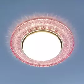 3028 GX53 PK розовый Встраиваемый точечный светильник с LED подсветкой Elektrostandard