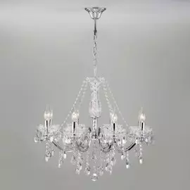 3188/8 Подвесная люстра Eurosvet хром/прозрачный хрусталь