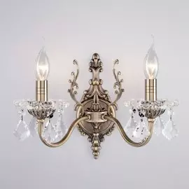 Бра с хрусталем Eurosvet 3281/2 античная бронза/прозрачный хрусталь Strotskis