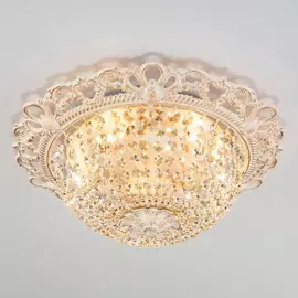 3298/5 Потолочная люстра Eurosvet белый с золотом/прозрачный хрусталь